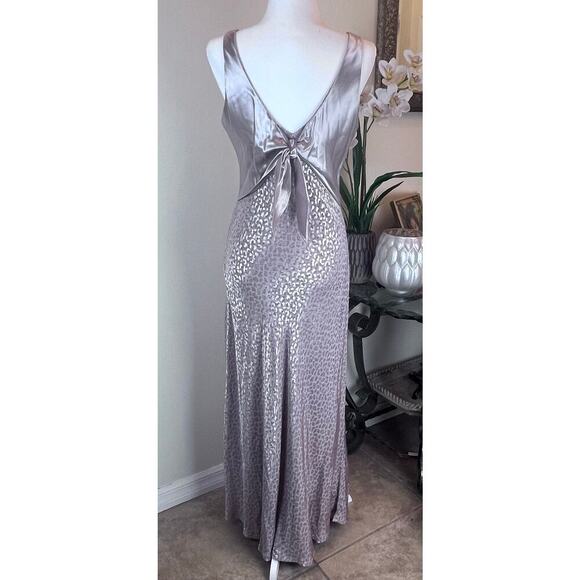 Vintage Coquette Pink Low-Back Soft Leopard Print Sleeveless Harlow Dress Sz 12 - Picture 2 of 8